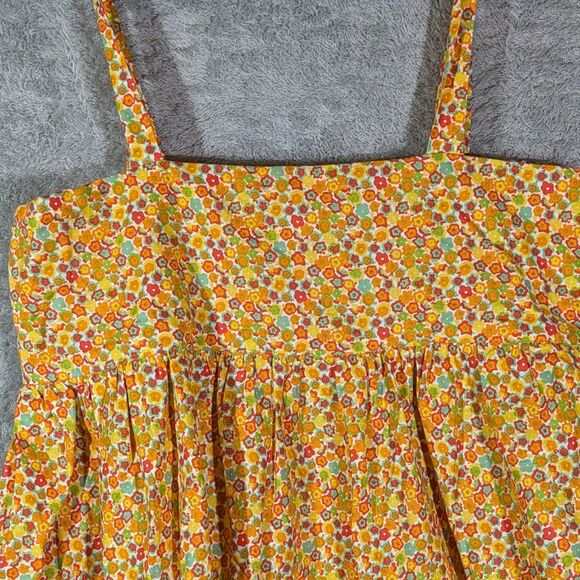 Handmade Sun Dress Size L/XL yellow floral babydoll summer - Picture 2 of 6